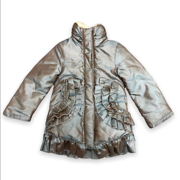 Lemon Loves Lime Ruffle Down Feather Puffer Coat Jacket Girls 3 years 3T - Picture 1 of 3